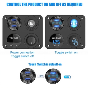 RV 12V USB 전원 콘센트 패널 마운트 12V 방수 해양 스위치 패널 (PD USB 포트, LED 전압계, 시거잭 포함) - Product Image 3