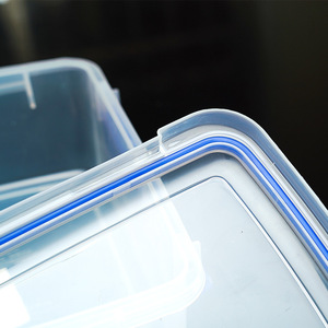 Food Storage <b>Box</b> Square Transparent Plastic Clip-On Lid For Fridge <b>Freezer</b> Use - Product Image 2