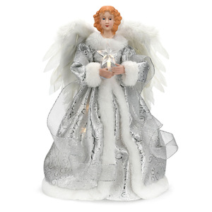 Christmas Tree Topper 12 Inch Lighted Angel with USB Remote Control Holiday Party Decor 2025 Home Decorations