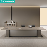 Elegante Mesa de Reuniones de Oficina con Sillas a Juego - Muebles de Conferencia Grandes