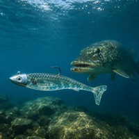 Jig à tête plombée en forme de poisson à queue en T