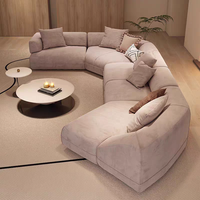 Canapé d'angle irrégulier de luxe moderne et léger Mobilier de salon Canapé modulaire incurvé au design moderne