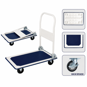 150kg Foldable Steel Platform <b>Cart</b> Four-Wheel Silent Rolling Office <b>Storage</b> Moving Dolly OEM Custom - Product Image 3
