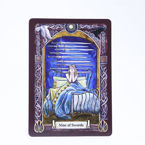 80 barajas de Tarot, venta al por mayor, <span class=keywords><strong>baraja</strong></span> de oráculo de cristal inglés, adivinación, bruja, Tarot con guía - Product Image 3
