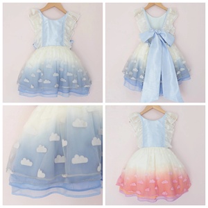 Tessuto in Tulle Floccato con Motivo Nuvoloso Bianco Disponibile <span class=keywords><strong>Online</strong></span> - Product Image 2