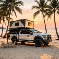 Tente de toit pliable anti-condensation pour pick-up léger, carapace de camping-car pour camionnette à benne courte, idéale pour le camping en extérieur