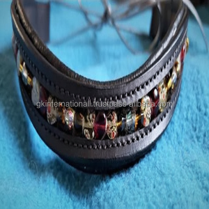 Equine-banda ostentosa para cejas de caballo, banda para cejas en forma de onda para caballos, canal vacío, banda de cuero de grano completo - Product Image 1