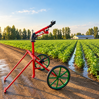 Arroseur agricole mobile sur chariot avec raccord rapide pour tuyau d'incendie et collier de serrage, rayon de pulvérisation de 45 m pour l'irrigation des exploitations agricoles