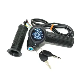 Evfitting Elektrische Fiets Scooter Gasklep Lcd Display Draai Handvat Gaspedaal Handvat 24V/36V/48V/60V 72V