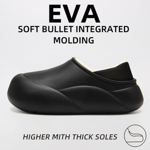 Chaussons d'hiver pour hommes en EVA, à bout ouvert, antidérapants, doublés polaire, épais, chauds, légers, imperméables, séchage rapide, pour intérieur et extérieur, par temps froid - Product Image 4