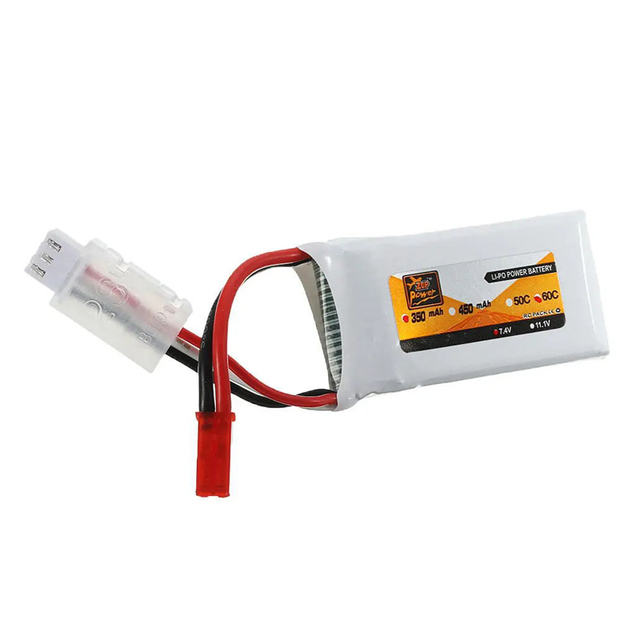 2S Lithium Battery Cell 7.4V 350mAh 60C High Power for Remote Control Cars and Boats Rechargeable Li Po Battery