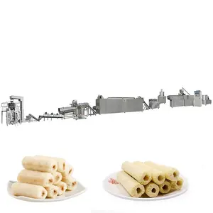 Commercial high quality twin crew extruder flour puffed food core filling snacks machine