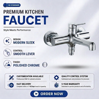Robinet de salle de bain mural Momali, standard européen, économiseur d'eau, avec interrupteur de commande, mitigeur bain-douche