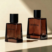 Flacon de parfum diffuseur à bâtonnets en verre ambré marron de luxe unique, vide, trapézoïdal, avec pompe pulvérisatrice, personnalisable, 30ml, 50ml, 100ml