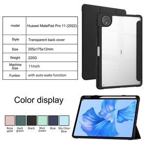 Étui pour tablette Huawei <span class=keywords><strong>MatePad</strong></span> <span class=keywords><strong>Pro</strong></span> <span class=keywords><strong>11</strong></span> pouces 2022, ultra fin, pliable en trois parties, en cuir PU + acrylique - Product Image 5