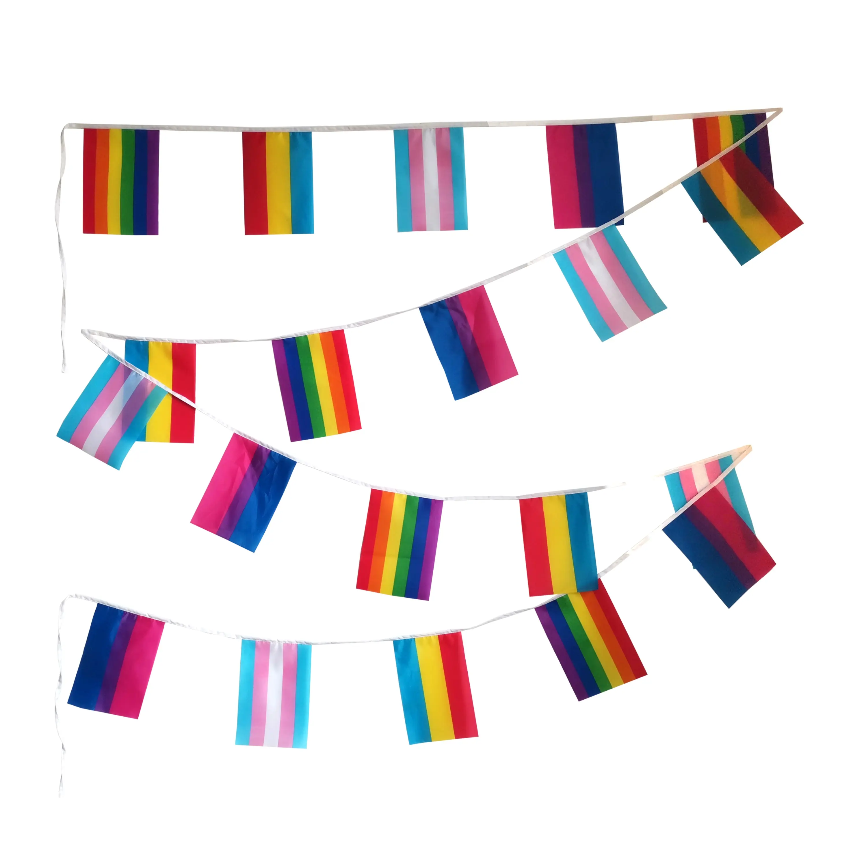 Outdoor Opknoping 7 Meter 20Pcs Rainbow Transgender Pansexual Biseksuele Decoratieve Vlaggen Bunting Banners Op String