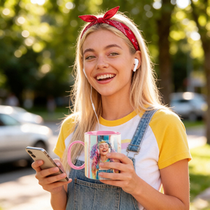 Taza de Polímero Personalizable para Sublimación, 11oz, con Interior y Asa de Color, 8 Colores, Imprimible, para Transferencia de Calor, DIY, 48/ctn - Product Image 2