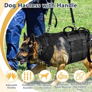 Tactical Dog Harness Waterproof Reflective Dog Harness Support Sling No Pull with Handle Dog Vest Harness Tactical Dog Harness - Product Image 2