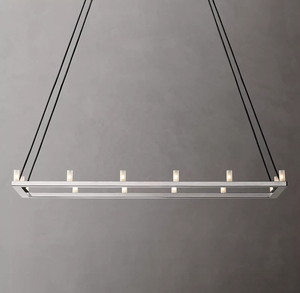 Lustre rectangulaire <span class=keywords><strong>Rennes</strong></span>, style industriel rétro, luminaire de plafond, éclairage pour hôtel, salon, décoration. Luminaire suspendu 48 pouces CZ2878/14 - Product Image 5