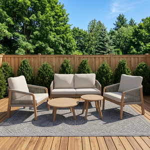 Luxury Contemporary Foldable Acacia Wood Eco-friendly Teak Wood Frame Outdoor Furniture Set Garden Sofa Dining Table Chair for - Product Image 4