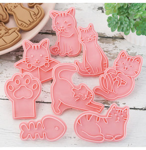 Early Riser Cartoon Cat Paw Cookie Cutter Moule à biscuits en plastique pour la cuisson au fondant et la pâtisserie - Product Image 2