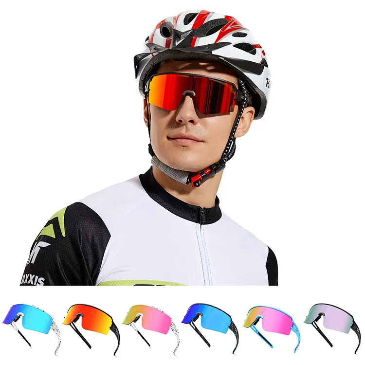 बड़े लेंस टिकाऊ अल्ट्रा-लाइट फ्रेम फैशनेबल धूप का चश्मा ध्रुवीकृत खेल चश्मा पुरुष महिलाओं के लिए साइकिलिंग धूप का चश्मा