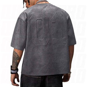 Camiseta Vintage Lavada para Hombre, Manga Corta, Cuello Redondo, Algodón, Estilo Urbano, Ecológica, con Pedrería en Relieve, Lisa, Casual - Product Image 1