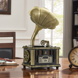 Tocadiscos retro con función de altavoz Bluetooth, reproductor de discos de vinilo vintage, decoración para el hogar, regalo para sala de estar, estudio u oficina. - Product Image 2