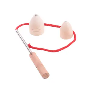 批发有趣的木制鞭打顶手工diy木制陀螺仪儿童玩具