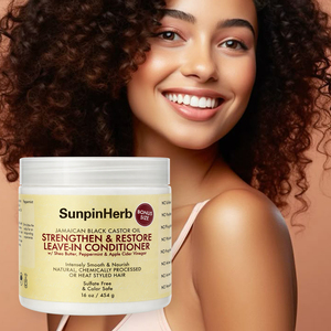 Acondicionador sin enjuague con aceite de ricino negro jamaicano y manteca de karité para cabello natural y tratado. - Product Image 1