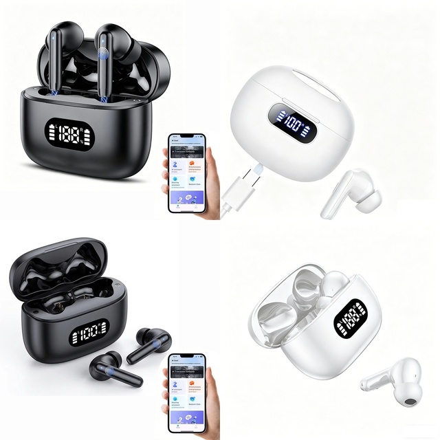 Hot Top Deep Bass Sound Hands-free Earbuds Battery Power Display BT 5.4 144 Languages Real Time Translation Compact Design