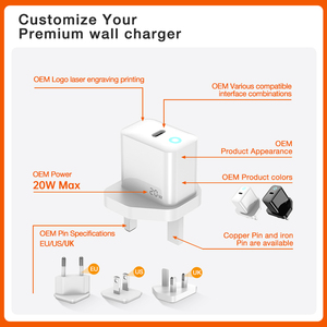 Bán Buôn 20W Ban Đầu USB C Cho <span class=keywords><strong>Apple</strong></span> Sạc <span class=keywords><strong>Adapter</strong></span> Biểu Tượng Tùy Chỉnh Nhanh Chóng Sạc Với Pd 3.0 Cho iPhone - Product Image 6