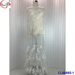 Tela de Poliéster con Lentejuelas Peruanas con Purpurina de Plumas, Bordado de Moda y Encaje - Product Image 5