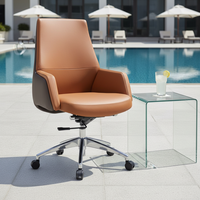 Chaise de bureau de direction moderne et luxueuse, multifonctionnelle, confortable, inclinable, avec fonction réglable, siège en tissu moelleux, base en aluminium