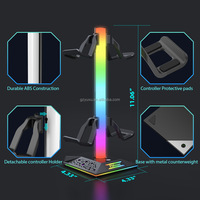 Support de manette de jeu USB YUXU EB03 avec éclairage RGB, support pour casque, ports d'extension et base lestée pour accessoires de jeu