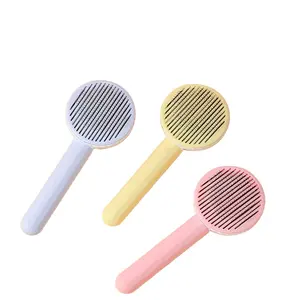 Wholesale New Self Cleaning Pet Comb One Button Hair Removal Handle Stainless Steel Needle Dog Cat Brush new products for pets