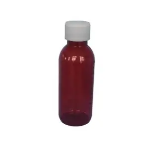 Botol pet plastik kelas farmasi bulat amber 120ml