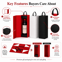 Maßgefertigte Faltbare Karton-Geschenkbox mit Griff Geprägte Luxus-Verpackungsbox für Wein, Parfüm, Kosmetik und Kreative Geschenke