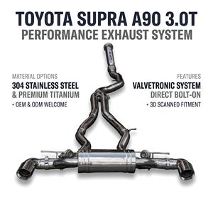 Sistema de Escape Catback con Válvulas de Acero Inoxidable Vortex para Toyota Supra A90 3.0T con Silenciador Transversal y Doble Salida Cromada - Product Image 1