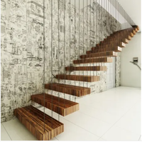 Escalier escamotable en bois de luxe Prima, escalier télescopique électrique à télécommande, escalier en acier pliable, escalier flottant