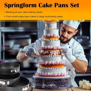 Premium Kitchen Bakeware Non Stick Carbon Steel Three Pieces Square Springform Cake Pans Molds for Bakery Stores - Product Image 3