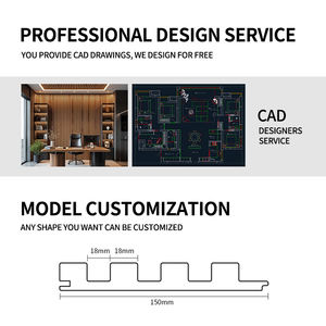 Revêtement intérieur en bois massif Wpc à bas prix Grille cannelée Panneaux muraux intérieurs en PVC Panneaux <span class=keywords><strong>de</strong></span> grilles en bois à lamelles pour la décoration - Product Image 5