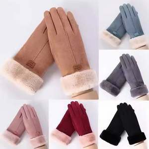 Gants chauds en daim I-0702, gants tactiles chauds en laine, gants en velours épais coupe-vent et en velours pour l'hiver - Product Image 5