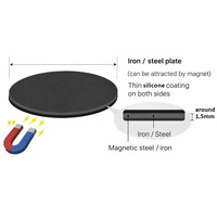 Support magnétique pour téléphone en acier au manganèse anti-corrosion personnalisé de 90 mm avec revêtement en silicone et support adhésif pour utilisation sur bureau