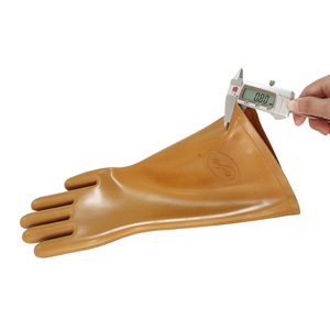 Gants isolants WYCM WYCX051 5kV pour travaux sous tension (caoutchouc <span class=keywords><strong>classe</strong></span> <span class=keywords><strong>0</strong></span>) épaisseur <span class=keywords><strong>0</strong></span>,8 mm longueur 41 cm résistants à l'usure antichoc 380V basse tension - Product Image 2