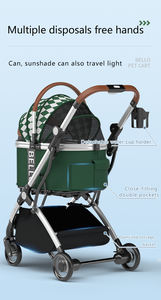 รถเข็นสัตว์เลี้ยงสุดหรูสำหรับแมว รถเข็นสุนัขสีชมพูพร้อมกระเป๋าแบบถอดได้ รถเข็นสัตว์เลี้ยงสำหรับสัตว์เลี้ยงขนาดเล็ก - Product Image 3