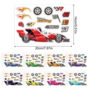 9 Sheets Racing Car Stickers Make A Race Car Stickers DIY Adhesive Decals For Skateboard Kids Birthday Party Supplies