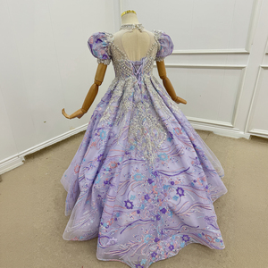 Vestido de fiesta de lujo color lila para niñas Wn1787, vestidos de flores con cristales coloridos para bodas, Vestidos De Nina Jancemebr - Product Image 5