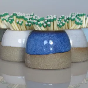 ceramic holder for match Blue Ceramic Matchstick Holder Ceramic Matchstick Strike for home