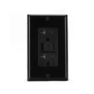 American Standard 15 Amp Wall Power Receptacle Double USB Charger Type A+C Wall Socket AC125V With Tamper Resistant